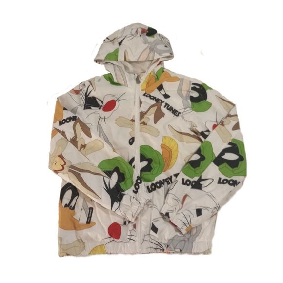 Looney Tunes Character Jacket sz 10/12 Youth Members Only Hooded Windbreaker - Picture 1 of 8